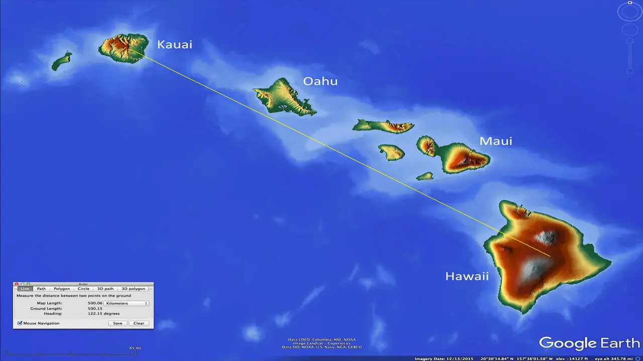 Distance Between Hawaiian Islands A Beginner Guide   Distance From Oahu To Kauai 