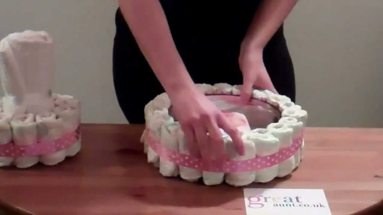 How To Make A 2-Tier Diaper Cake
