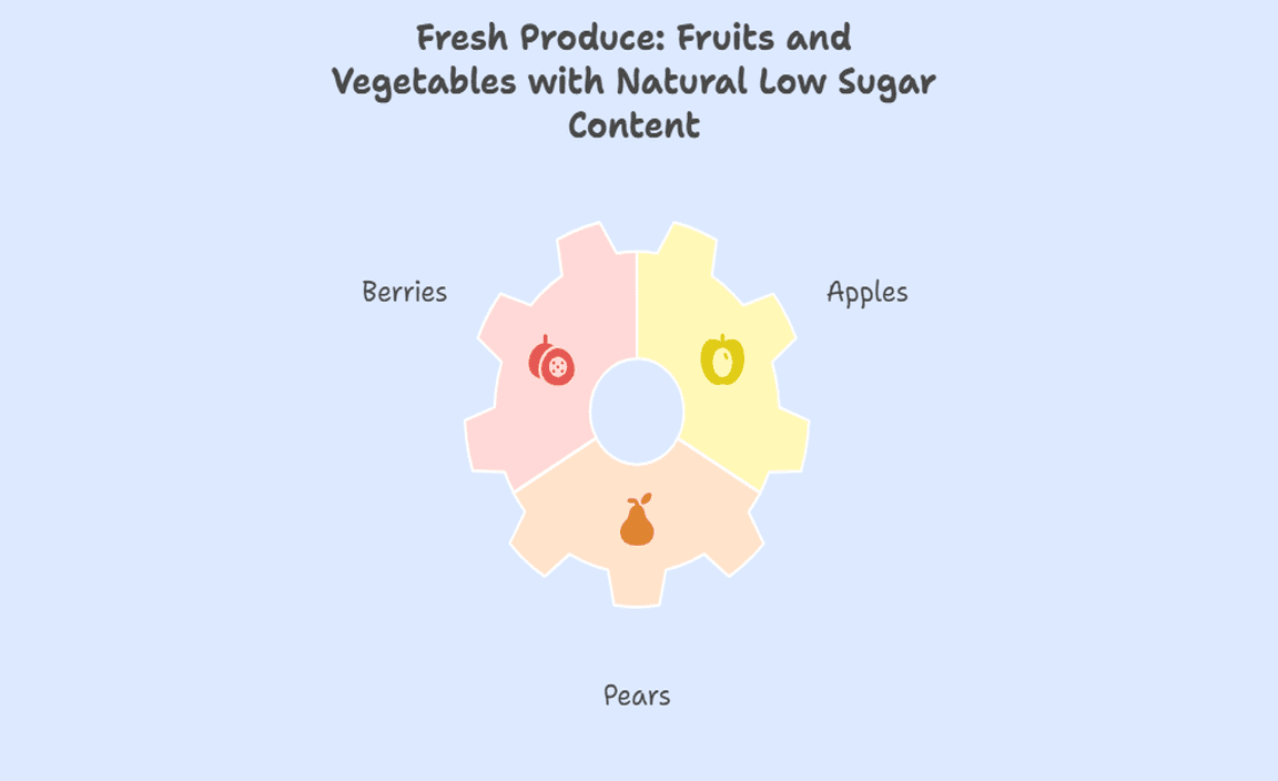 Fresh Produce Fruits and Vegetables with Natural Low Sugar Content