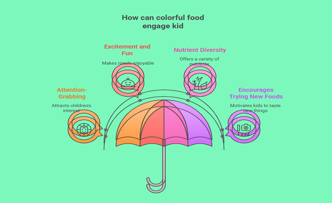 How can colorful food engage kid