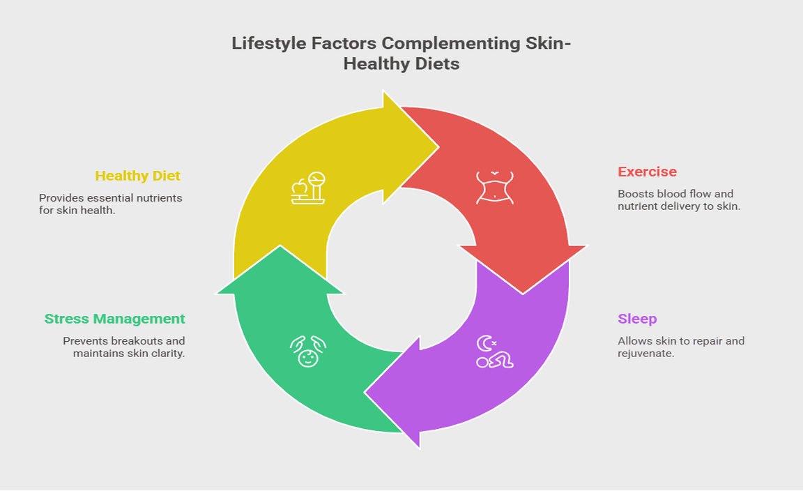 Lifestyle Factors Complementing Skin-Healthy Diets