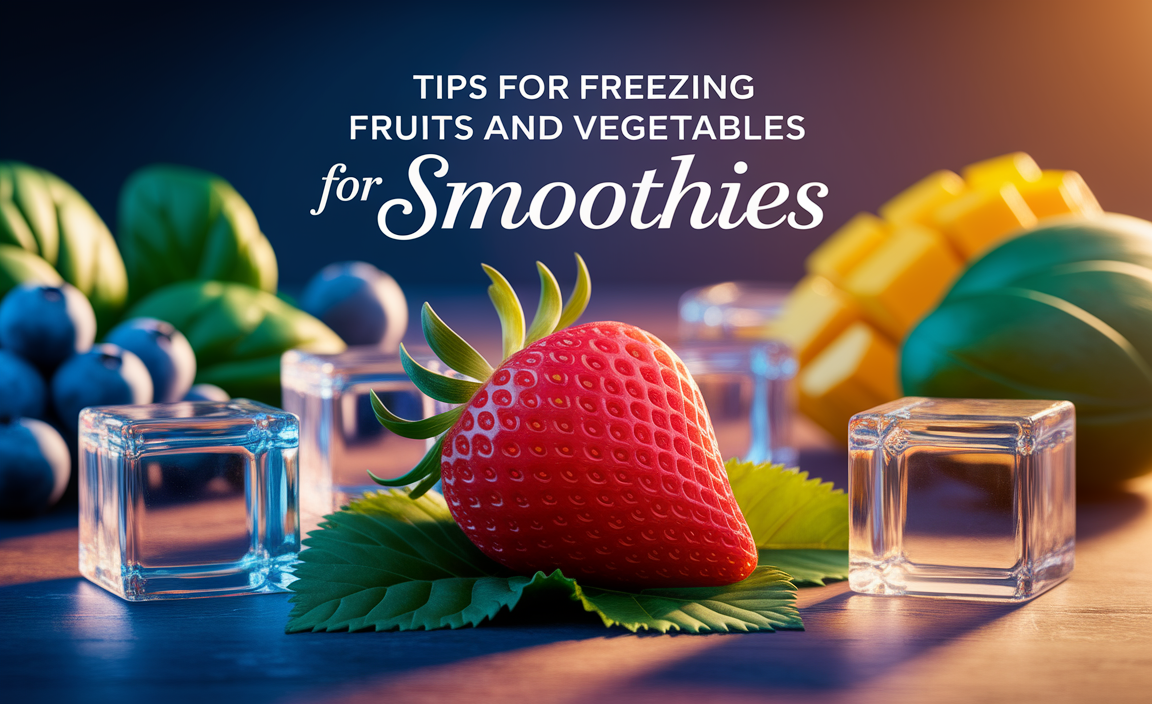 What are some tips for freezing fruits and vegetables for smoothies
