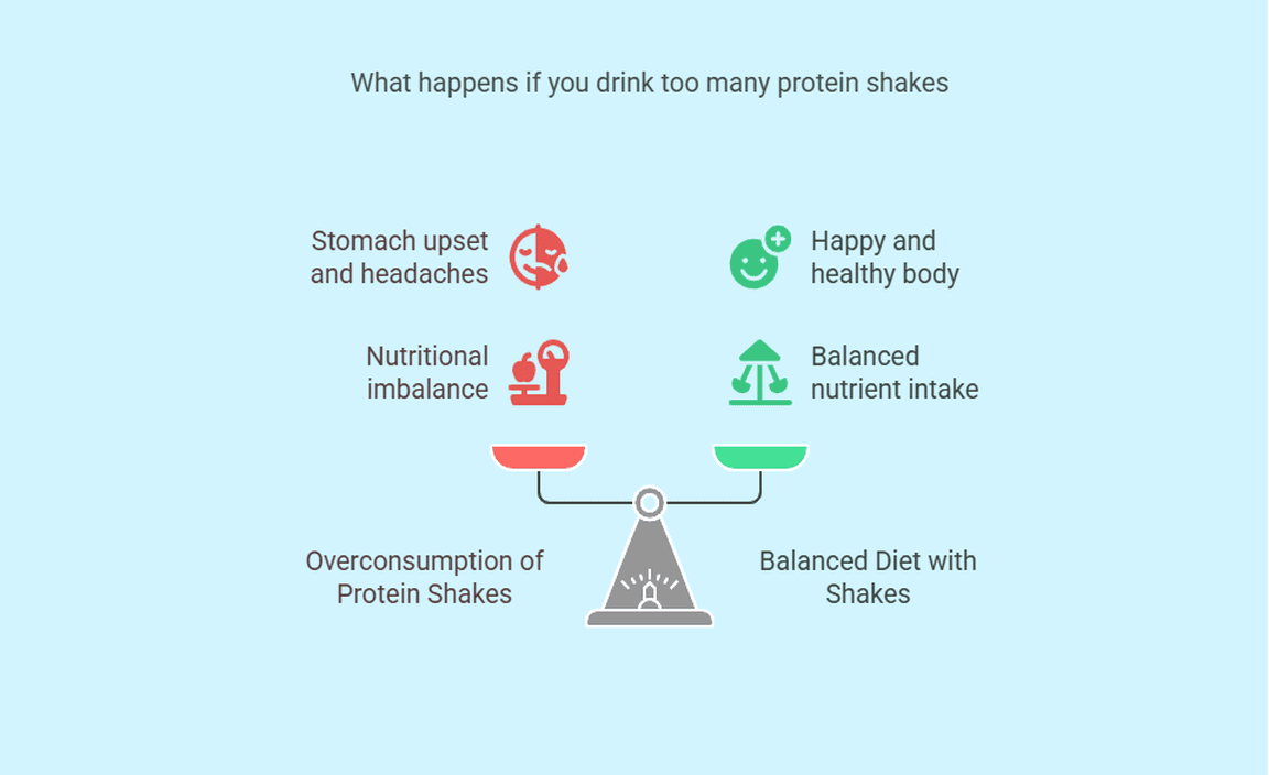What happens if you drink too many protein shakes
