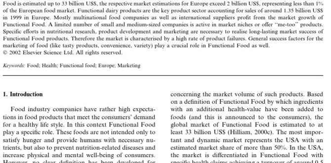 functional food research studies