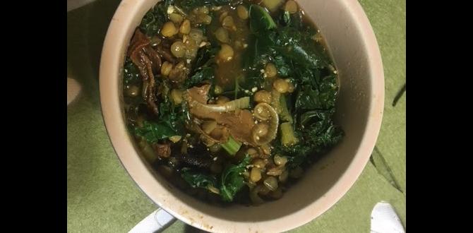 functional savory vegetable soup with lentils, miso, and kale functional savory vegetable soup with lentils, miso, and kale